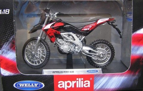 APRILIA RXV 450 motocykl model 1:18 Welly metalowy APRILIA RXV 450 motocykl model 1:18 Welly metalowy