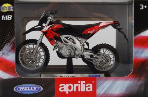 APRILIA RXV 450 motocykl model 1:18 Welly metalowy APRILIA RXV 450 motocykl model 1:18 Welly metalowy