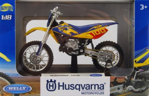 HUSQVARNA CR125 motocykl model 1:18 Welly metalowy HUSQVARNA CR125 motocykl model 1:18 Welly metalowy