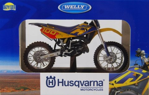 HUSQVARNA CR125 motocykl model 1:18 Welly metalowy HUSQVARNA CR125 motocykl model 1:18 Welly metalowy