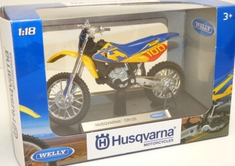 HUSQVARNA CR125 motocykl model 1:18 Welly metalowy HUSQVARNA CR125 motocykl model 1:18 Welly metalowy