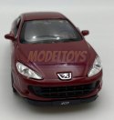 Peugeot 407 Coupe czerwony 1:34 Welly 42368F