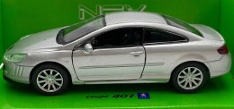 Peugeot 407 Coupe srebrny 1:34 Welly 42368F