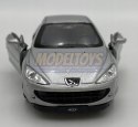 Peugeot 407 Coupe srebrny 1:34 Welly 42368F