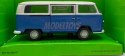 Volkswagen T2 Bus 1972 niebieski 1:34 Welly 42347F