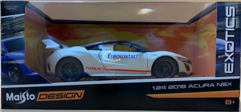 ACURA HONDA NSX 2018 1:24 white Maisto 32536 ACURA HONDA NSX 2018 1:24 white Maisto 32536