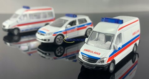 AMBULANS SET 3 szt.WERSJA POLSKA SIKU 1825 AMBULANS SET 3 szt.WERSJA POLSKA SIKU 1825