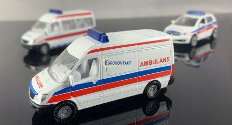 AMBULANS SET 3 szt.WERSJA POLSKA SIKU 1825 AMBULANS SET 3 szt.WERSJA POLSKA SIKU 1825