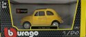 Fiat 500 f 1965 yellow 1:24 metalowy Bburago 22098