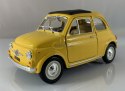 Fiat 500 f 1965 yellow 1:24 metalowy Bburago 22098