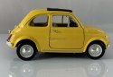 Fiat 500 f 1965 yellow 1:24 metalowy Bburago 22098