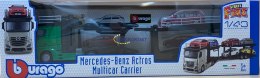 Mercedes ACTROS lora + Ford FOCUS Bburago 1:43