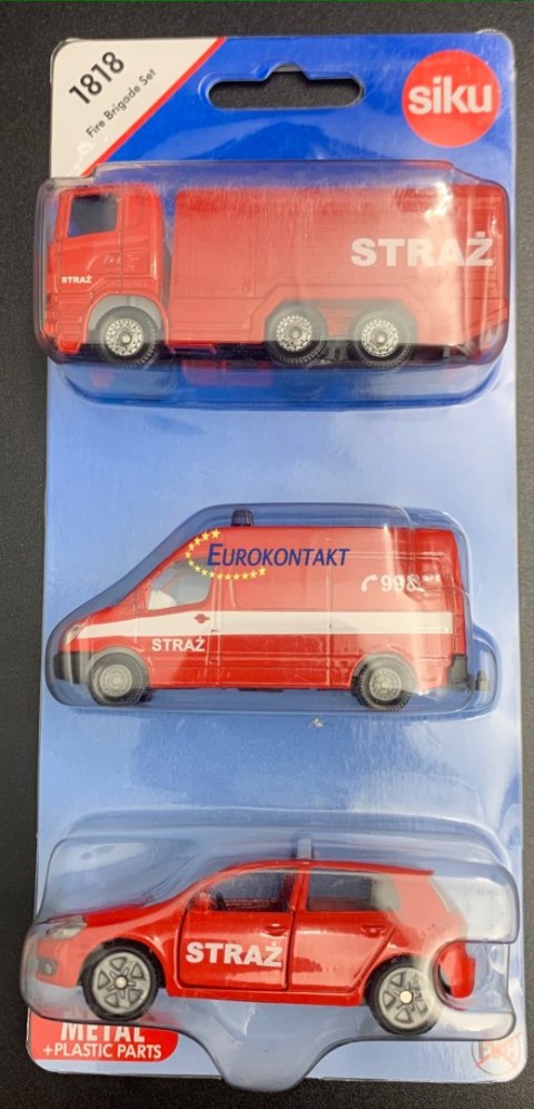 STRAŻ POŻARNA SET 3 AUT Wersja Polska SIKU 1818 STRAŻ POŻARNA SET 3 AUT Wersja Polska SIKU 1818