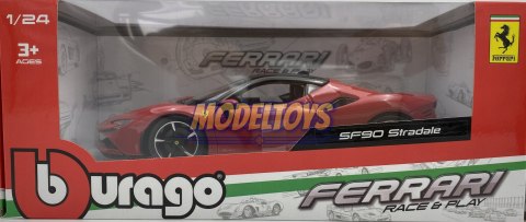 FERRARI SF90 Stradale red 1:24 Bburago 26028 FERRARI SF90 Stradale red 1:24 Bburago 26028