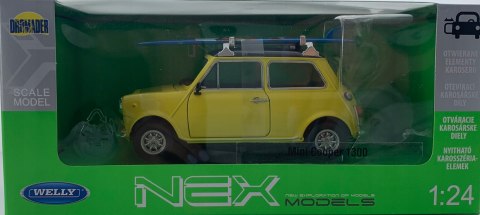 MINI Cooper 1300 z deską SURFING metal WELLY 1:24 MINI Cooper 1300 z deską SURFING metal WELLY 1:24