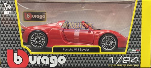 Porsche 918 Spyder red 1:24 model Bburago 21076 Porsche 918 Spyder red 1:24 model Bburago 21076