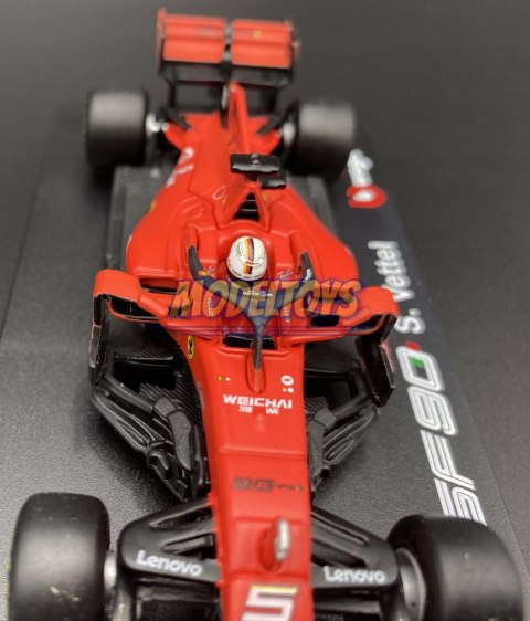 Bolid F1 FERRARI SF90 S. Vettel KASK BBurago 1:43 Bolid F1 FERRARI SF90 S. Vettel KASK BBurago 1:43