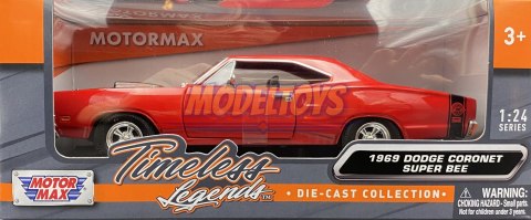 DODGE Coronet Super Bee 1969 1:24 Motormax 73315 DODGE Coronet Super Bee 1969 1:24 Motormax 73315