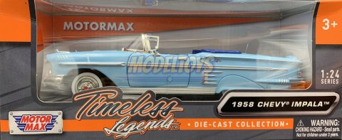 Chevrolet Impala 1958 blue 1:24 Motormax 73267 Chevrolet Impala 1958 blue 1:24 Motormax 73267