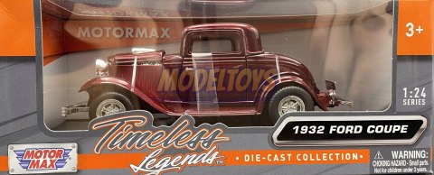 Ford Coupe 1932 model metalowy 1:24 Motormax 73251 Ford Coupe 1932 model metalowy 1:24 Motormax 73251