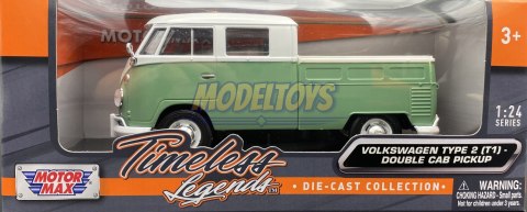 VW Type 2 T1 Double Cab Pickup 1:24 Motormax 79343 VW Type 2 T1 Double Cab Pickup 1:24 Motormax 79343
