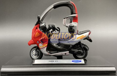 BMW C1 skuter z dachem motocykl model 1:18 Welly BMW C1 skuter z dachem motocykl model 1:18 Welly