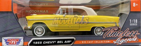 Chevrolet Bel Air 1955 1:18 yellow model Motormax 73184 Chevrolet Bel Air 1955 1:18 yellow model Motormax 73184