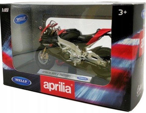 APRILIA RSV 4 Factory 1:18 Welly model metalowy APRILIA RSV 4 Factory 1:18 Welly model metalowy