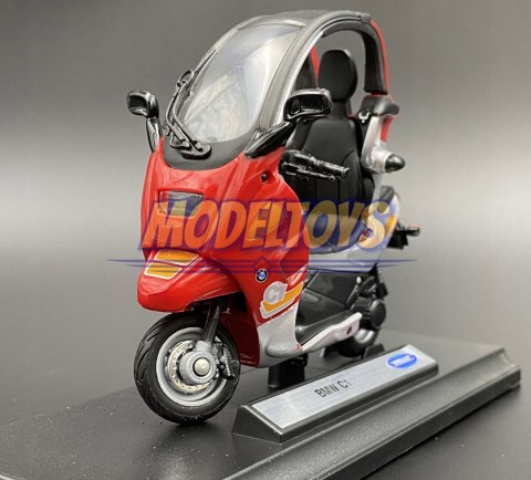 BMW C1 skuter z dachem motocykl model 1:18 Welly BMW C1 skuter z dachem motocykl model 1:18 Welly