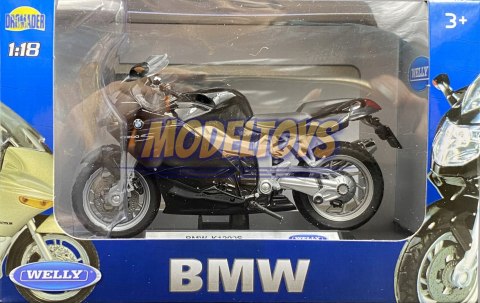 BMW K1200 S motocykl model 1:18 Welly metalowy BMW K1200 S motocykl model 1:18 Welly metalowy