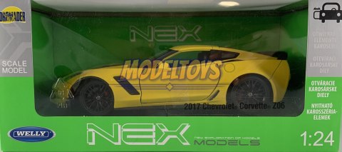 Chevrolet Corvette Z06 2017 metal model Welly 1:24 Chevrolet Corvette Z06 2017 metal model Welly 1:24