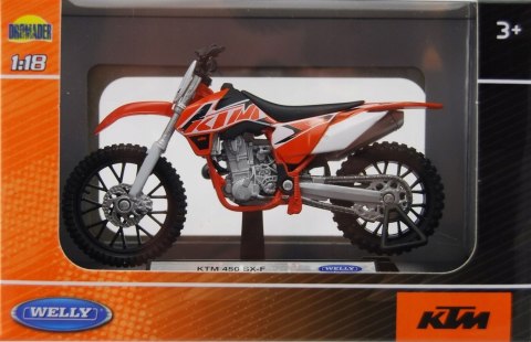 KTM 450 SX-F motocykl model 1:18 Welly metalowy KTM 450 SX-F motocykl model 1:18 Welly metalowy