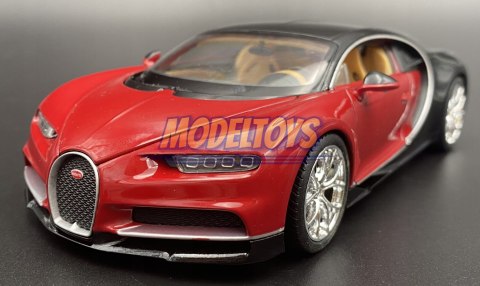 BUGATTI Chiron red black MODEL 24077 WELLY 1:24 BUGATTI Chiron red black MODEL 24077 WELLY 1:24