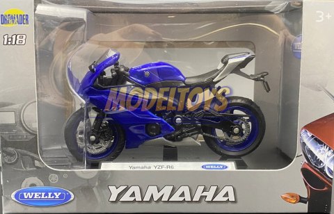 YAMAHA YZF-R6 motocykl 1:18 Welly metalowy YAMAHA YZF-R6 motocykl 1:18 Welly metalowy