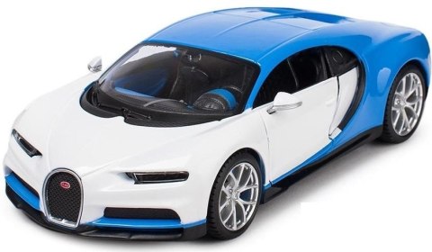 BUGATTI Chiron white blue 1:24 model Maisto 32509 BUGATTI Chiron white blue 1:24 model Maisto 32509