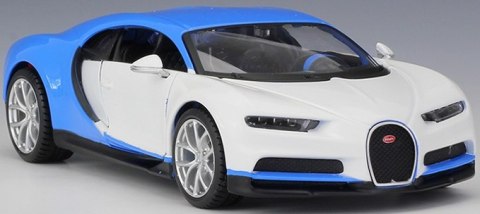 BUGATTI Chiron white blue 1:24 model Maisto 32509 BUGATTI Chiron white blue 1:24 model Maisto 32509