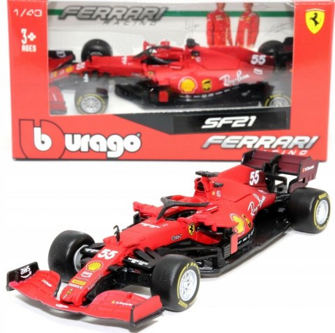 F1 FERRARI SF21 2021 Carlos Sainz #55 BBurago 1:43 F1 FERRARI SF21 2021 Carlos Sainz #55 BBurago 1:43
