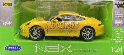 PORSCHE 911 991 Carrera S yellow 24040 WELLY 1:24 PORSCHE 911 991 Carrera S yellow 24040 WELLY 1:24