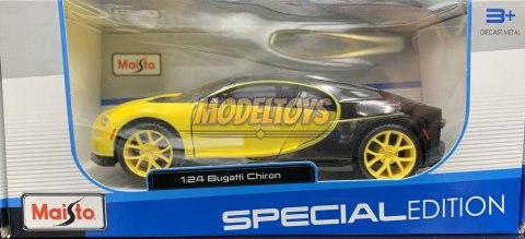 BUGATTI Chiron yellow 1:24 model Maisto 31514 BUGATTI Chiron yellow 1:24 model Maisto 31514