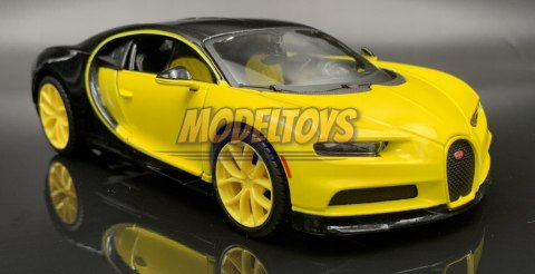BUGATTI Chiron yellow 1:24 model Maisto 31514 BUGATTI Chiron yellow 1:24 model Maisto 31514
