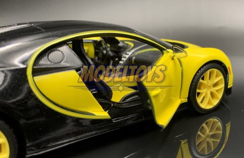 BUGATTI Chiron yellow 1:24 model Maisto 31514 BUGATTI Chiron yellow 1:24 model Maisto 31514