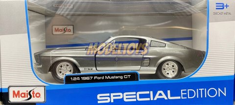 Ford MUSTANG GT 1967 1:24 grey model Maisto 31260 Ford MUSTANG GT 1967 1:24 grey model Maisto 31260