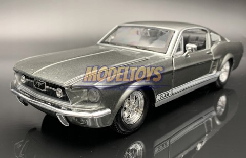 Ford MUSTANG GT 1967 1:24 grey model Maisto 31260 Ford MUSTANG GT 1967 1:24 grey model Maisto 31260