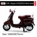 Piaggio LXV 2013 bordowy skuter 1:18 model Maisto