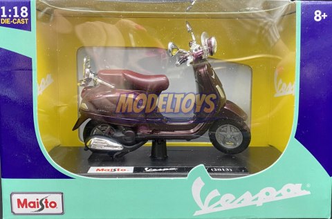 Piaggio LXV 2013 bordowy skuter 1:18 model Maisto Piaggio LXV 2013 bordowy skuter 1:18 model Maisto