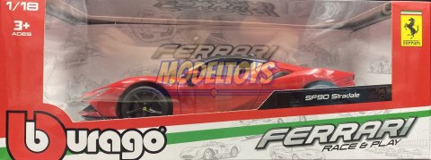 FERRARI SF90 Stradale duży mod. 1:18 Bburago 16015 FERRARI SF90 Stradale duży mod. 1:18 Bburago 16015