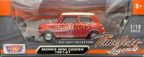 Morris Mini Cooper 1961 red 1:18 model Motormax 73113 Morris Mini Cooper 1961 red 1:18 model Motormax 73113