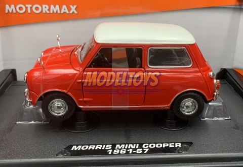 Morris Mini Cooper 1961 red 1:18 model Motormax 73113 Morris Mini Cooper 1961 red 1:18 model Motormax 73113