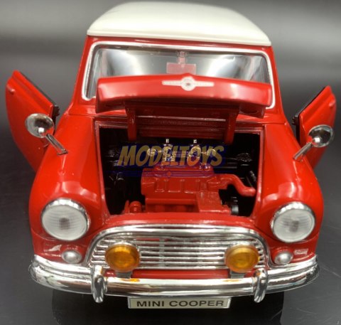 Morris Mini Cooper 1961 red 1:18 model Motormax 73113 Morris Mini Cooper 1961 red 1:18 model Motormax 73113