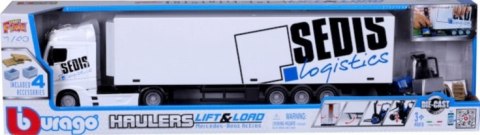 Mercedes Actros naczepa + widlak Bburago 1:43 Mercedes Actros naczepa + widlak Bburago 1:43